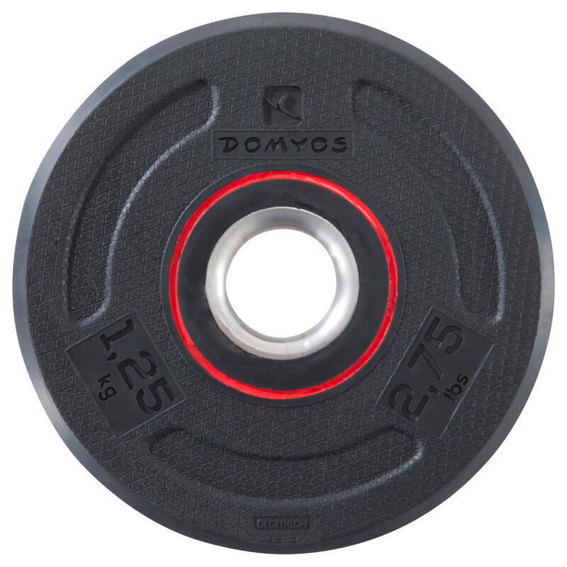Halterschijf 28 mm rubber 1,25 kg