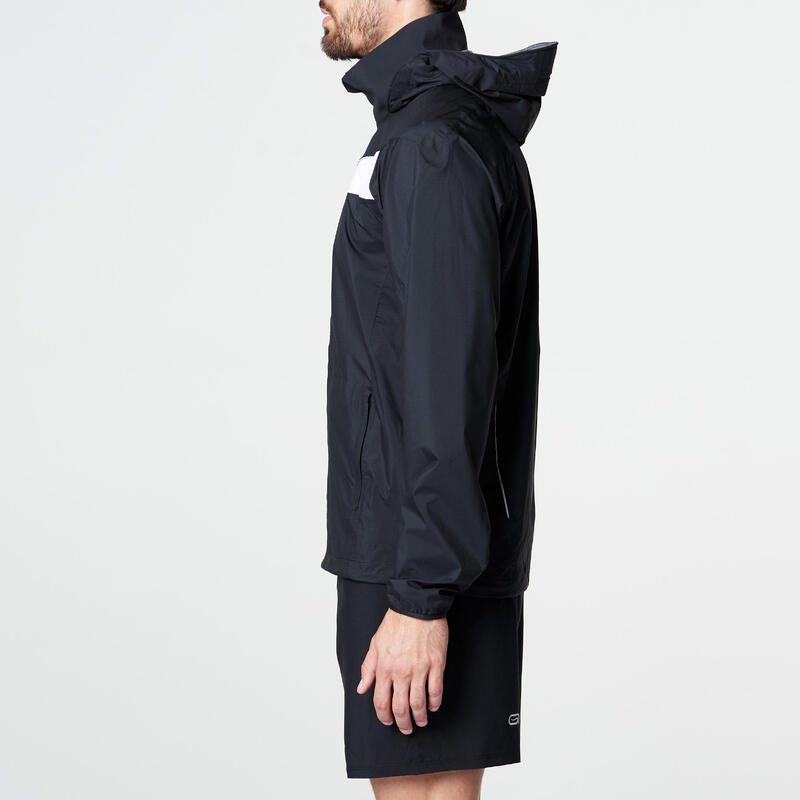 Men's Waterproof Jacket Trail Running Blue/Black KALENJI Decathlon