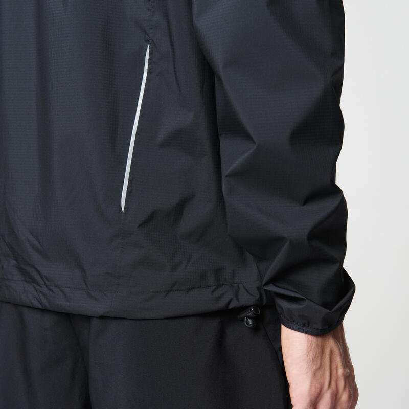 Men's Waterproof Jacket Trail Running Blue/Black KALENJI Decathlon