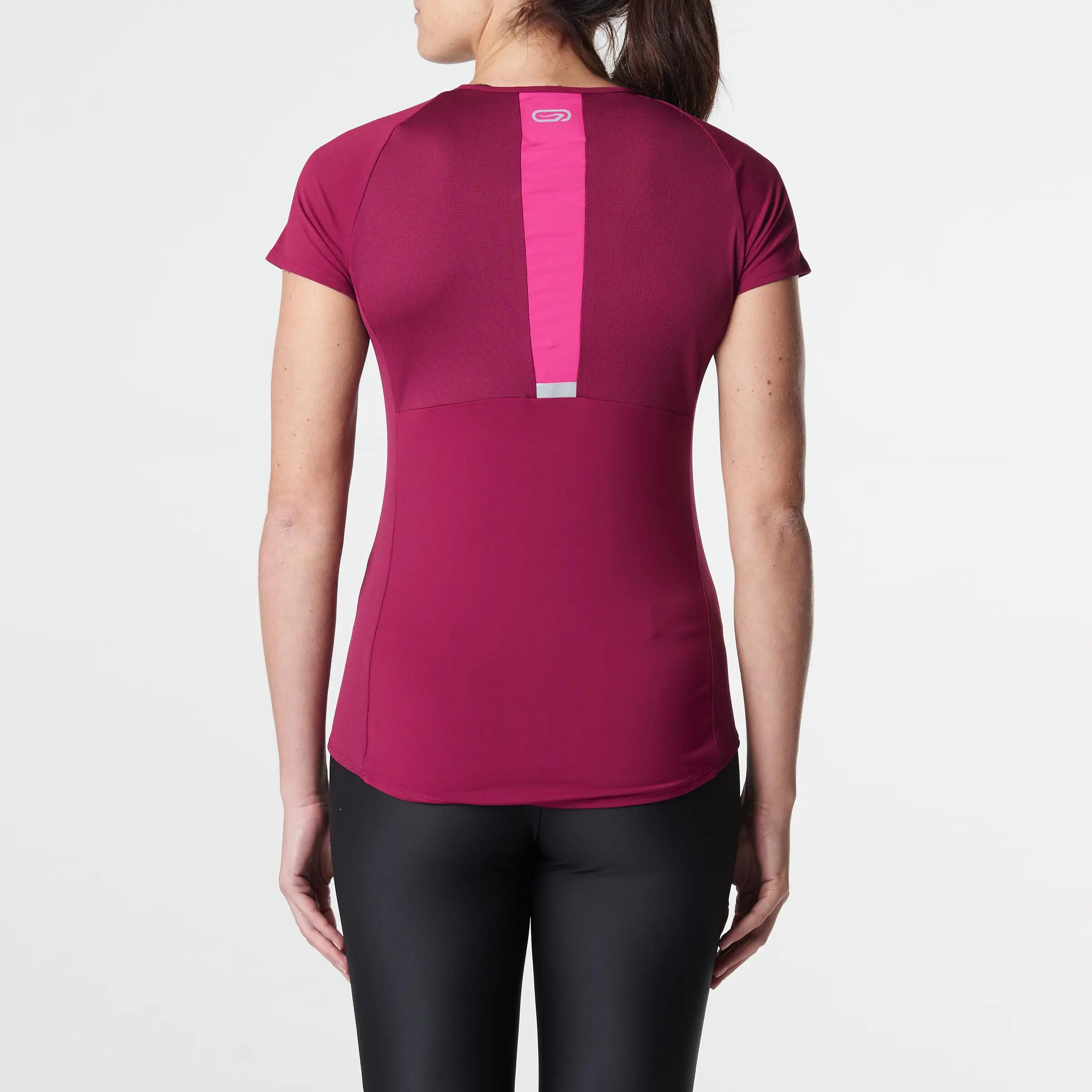 RUN DRY+ WOMEN'S RUNNING T-SHIRT BURGUNDY 5/10