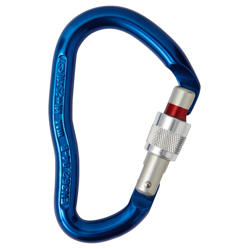 HMS MOUNTAINEERING AND CLIMBING SCREWGATE CARABINER GOLIATH SECURE - BLUE
