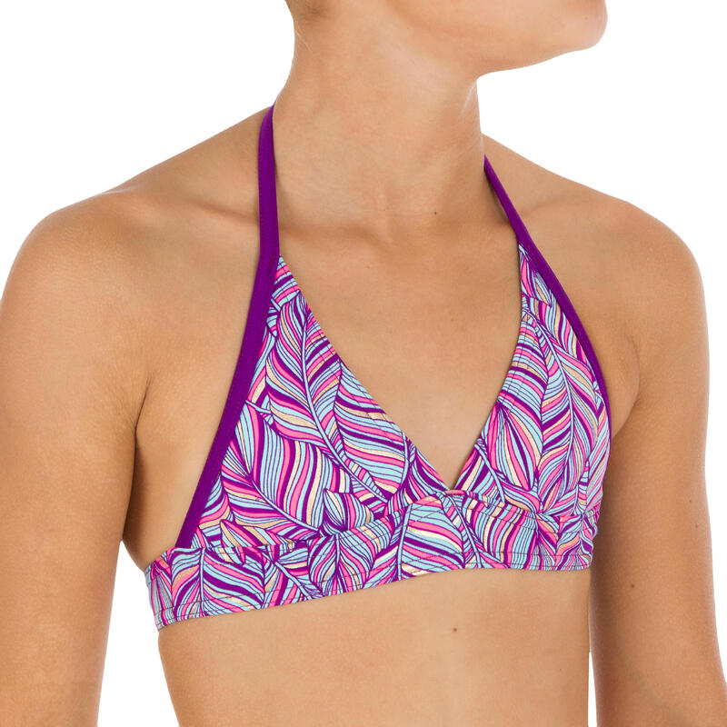 Maillot de bain 2 pièces foulard fille TAMI PALM VIOLET