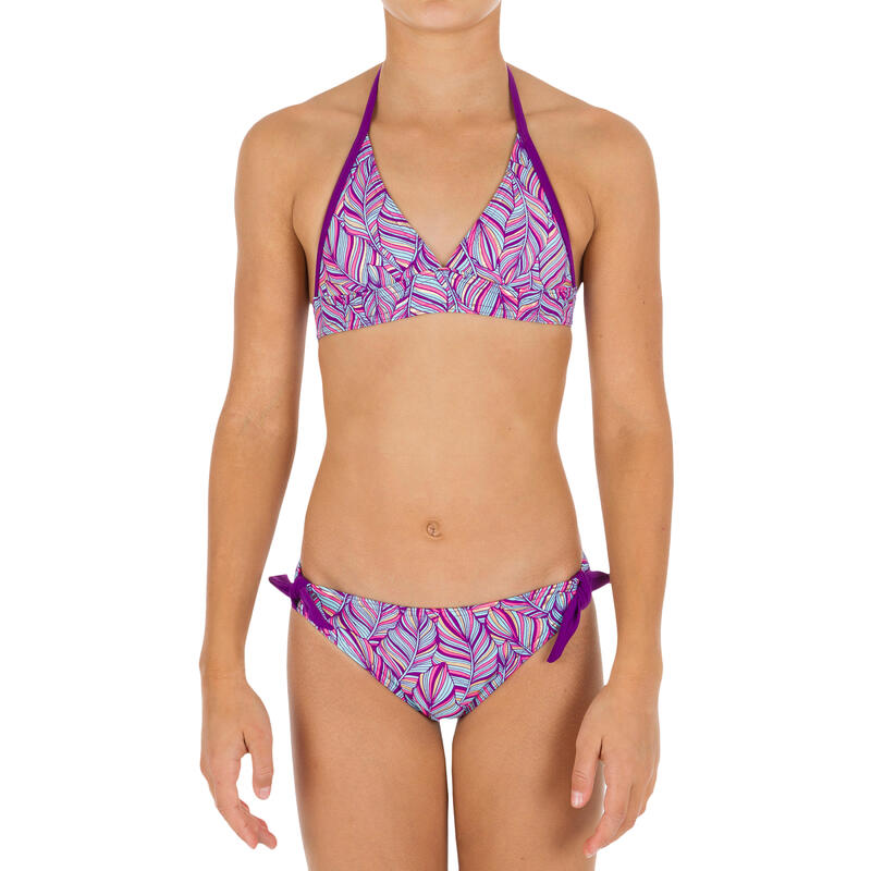 Maillot de bain 2 pièces foulard fille TAMI PALM VIOLET