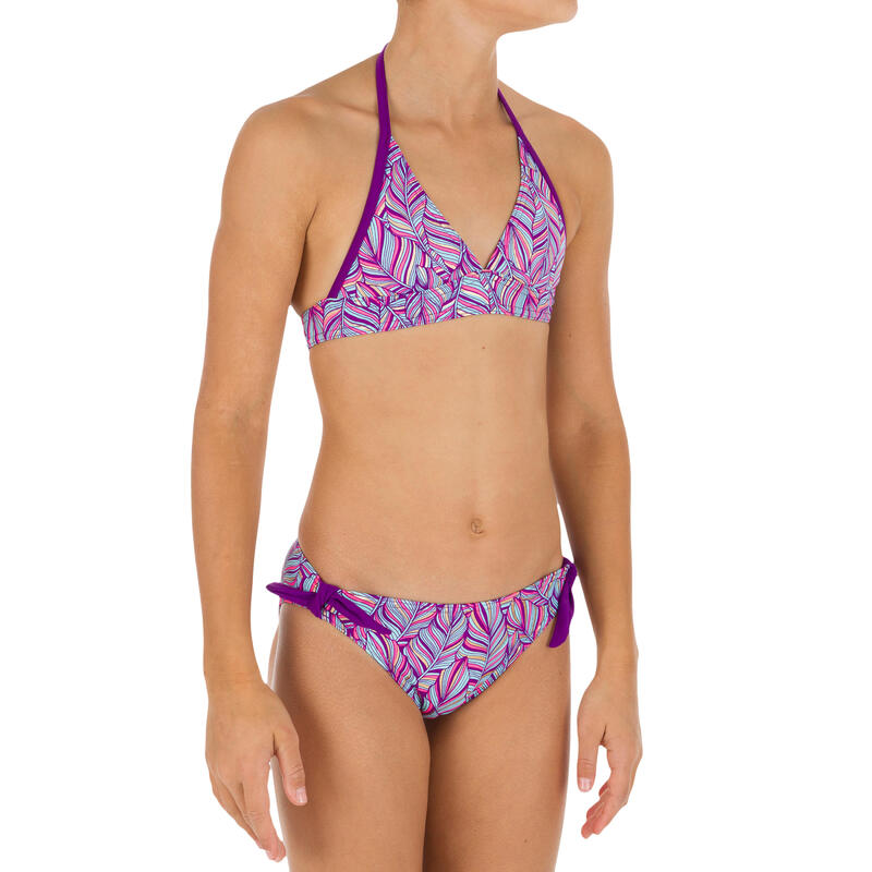 Maillot de bain 2 pièces foulard fille TAMI PALM VIOLET