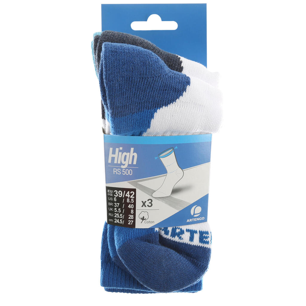 Tennissocken High 3er-Pack - RS 500 weiss