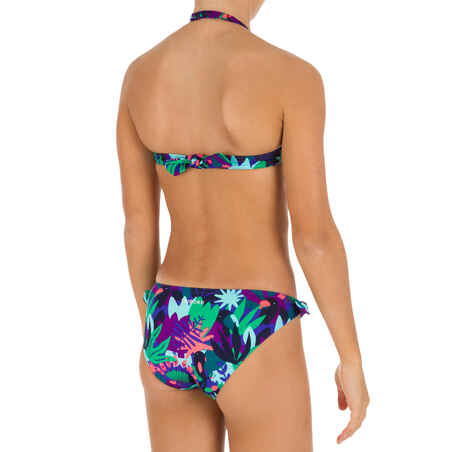 Girls' Two-Piece Halterneck Swimsuit - Jungle