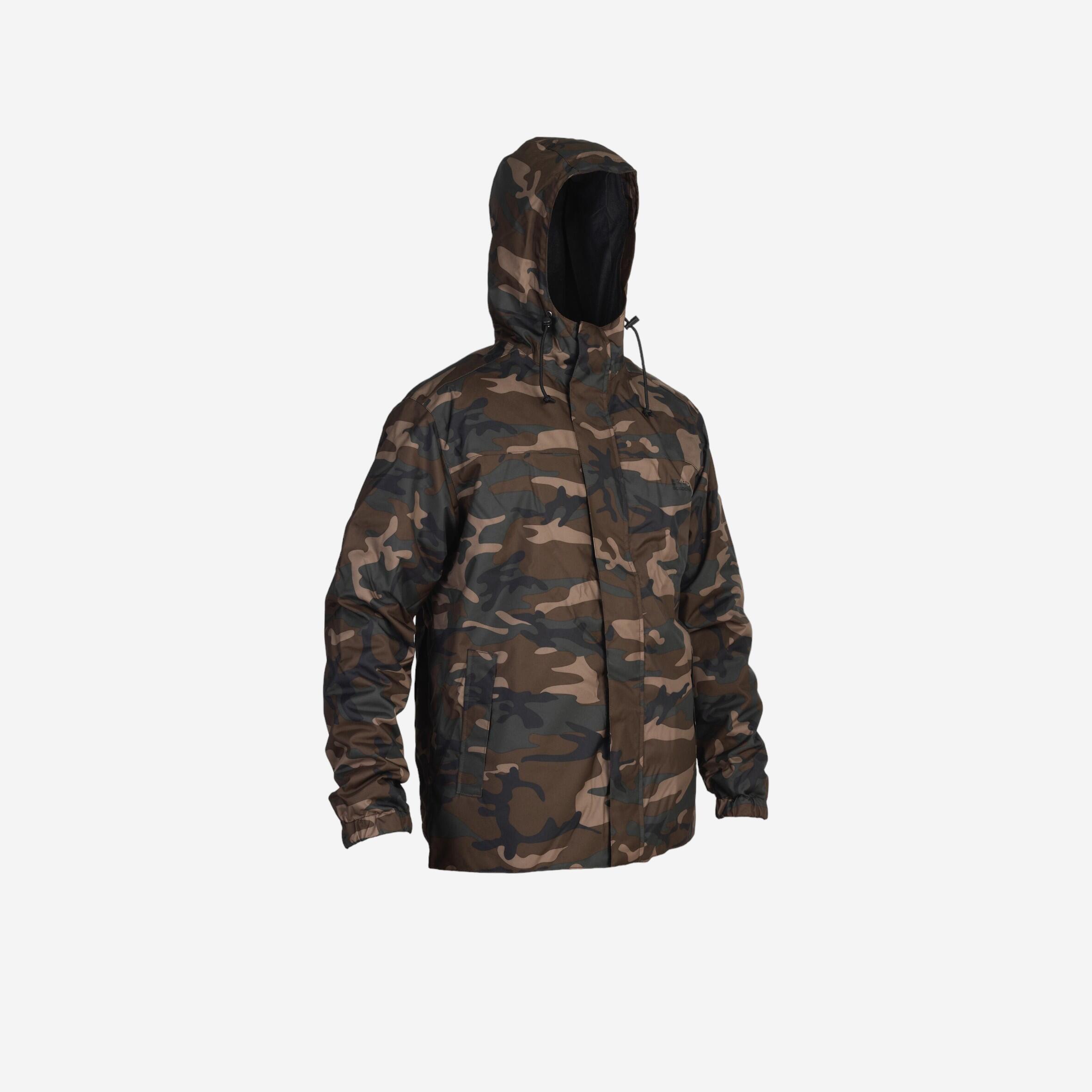 CHAQUETA CAZA SOLOGNAC 100 ADULTO VERDE CAMUFLAJE WOODLAND CALIDA IMPERMEABLE Decathlon