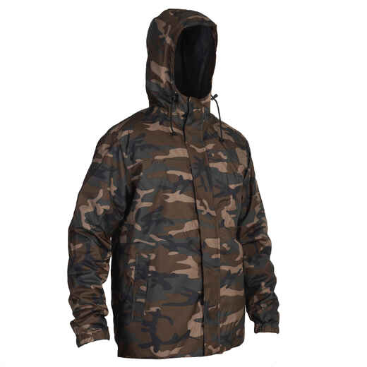 
      HUNTING WARM WATERPROOF JACKET CAMOUFLAGE WOODLAND GREEN 100
  