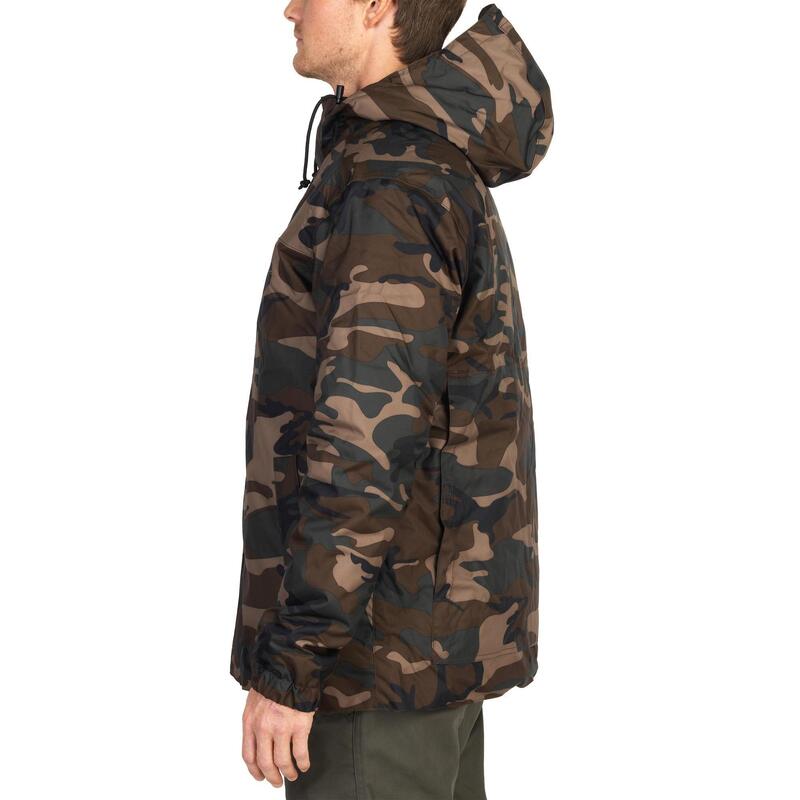 CHAQUETA DE CAZA ADULTOS IMPERMEABLE 100 CAMUFLAJEVerde, Cálida,  Impermeable - Decathlon