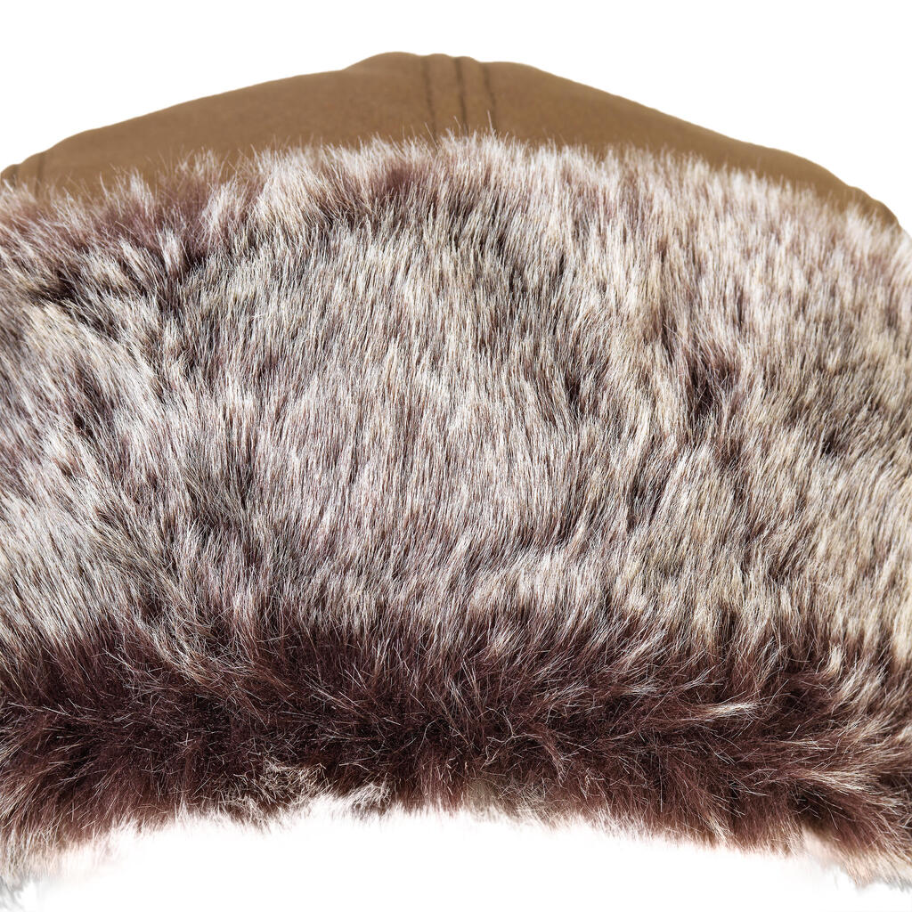 Faux-Fur Waterproof Hat - Brown