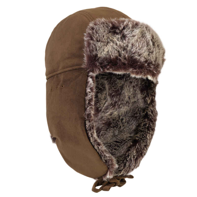 Faux-Fur Waterproof Hat - Brown