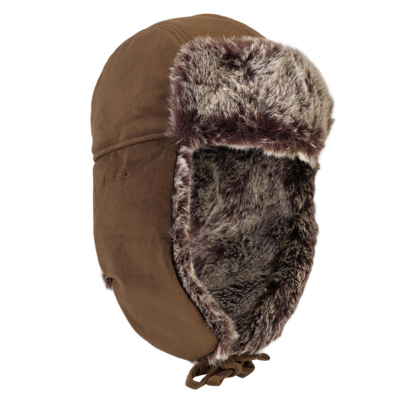 Gorro Caza Solognac Toundra 500 Adulto Calido Impermeable Orejeras Marrón