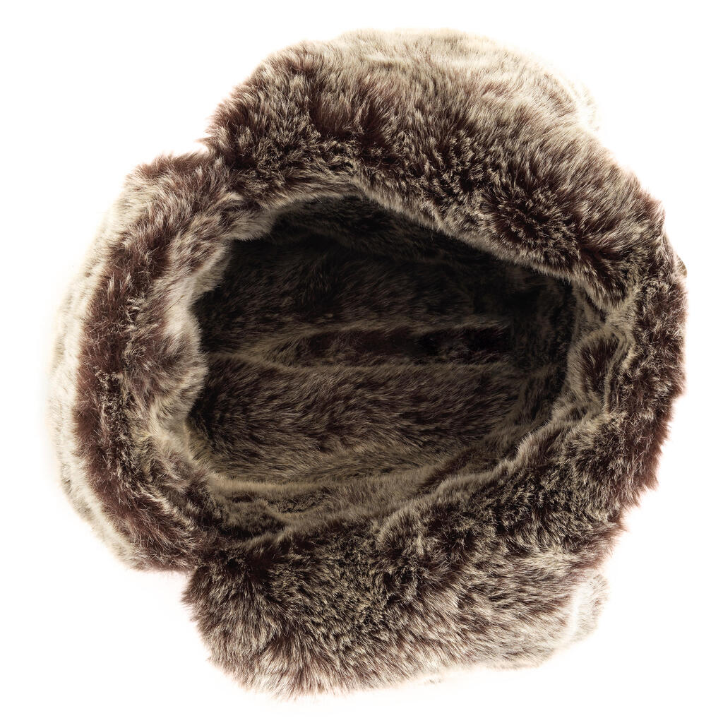 Faux-Fur Waterproof Hat - Brown