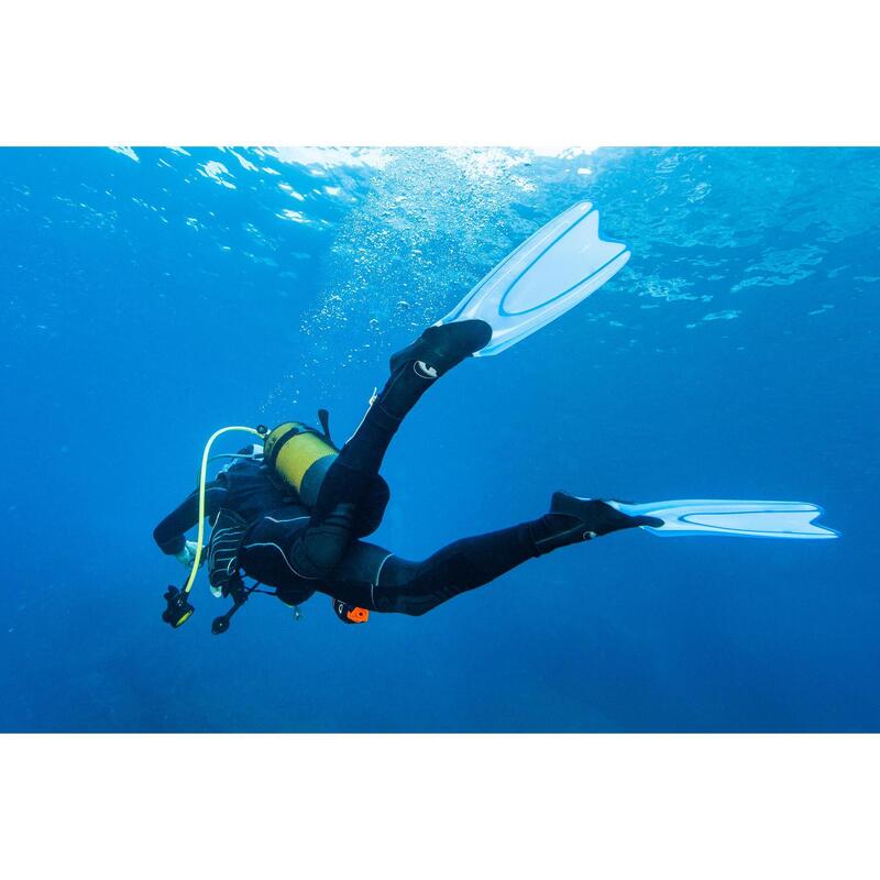 Palmes de snorkeling et plongée bouteille 540 adulte translucides bleues