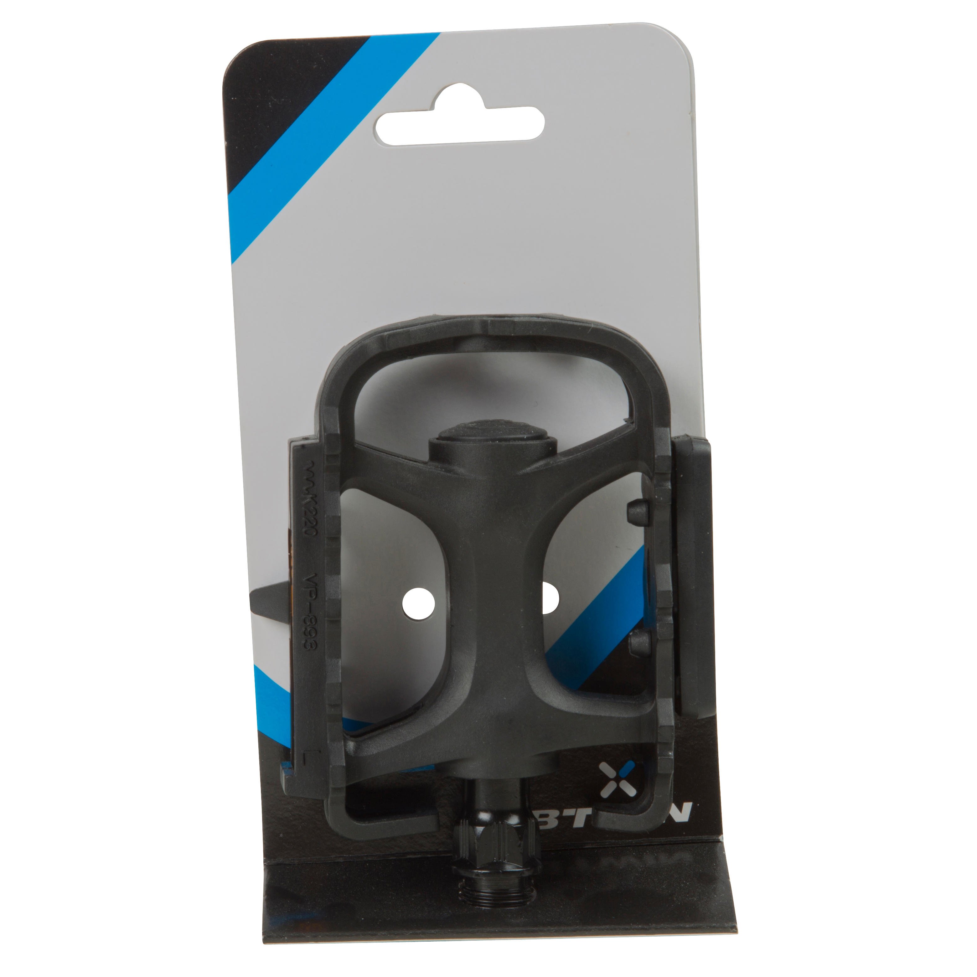 Flat Mountain Bike Pedals - 100 Black - ROCKRIDER