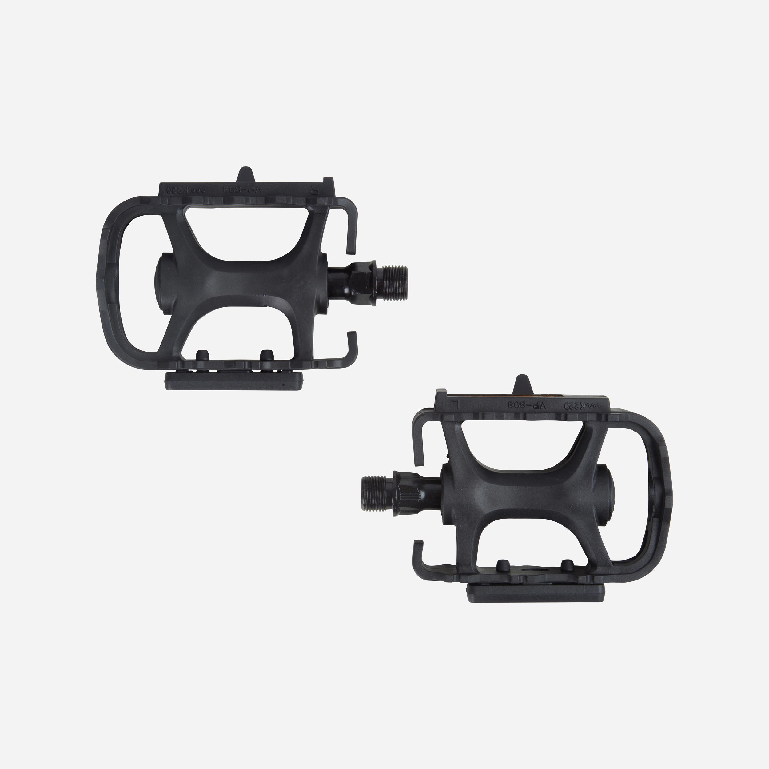 Flat Mountain Bike Pedals - 100 Black - ROCKRIDER