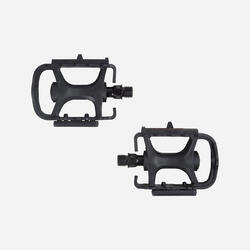 Flat Resin Mountain Bike Pedals 100 - Black