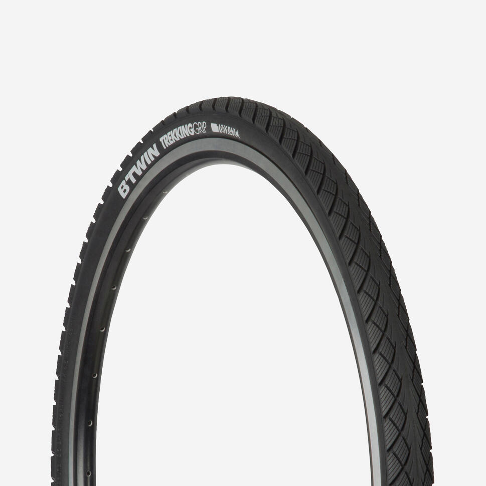 Trekking Grip Hybrid Bike Tyre 700x42 BTWIN Decathlon