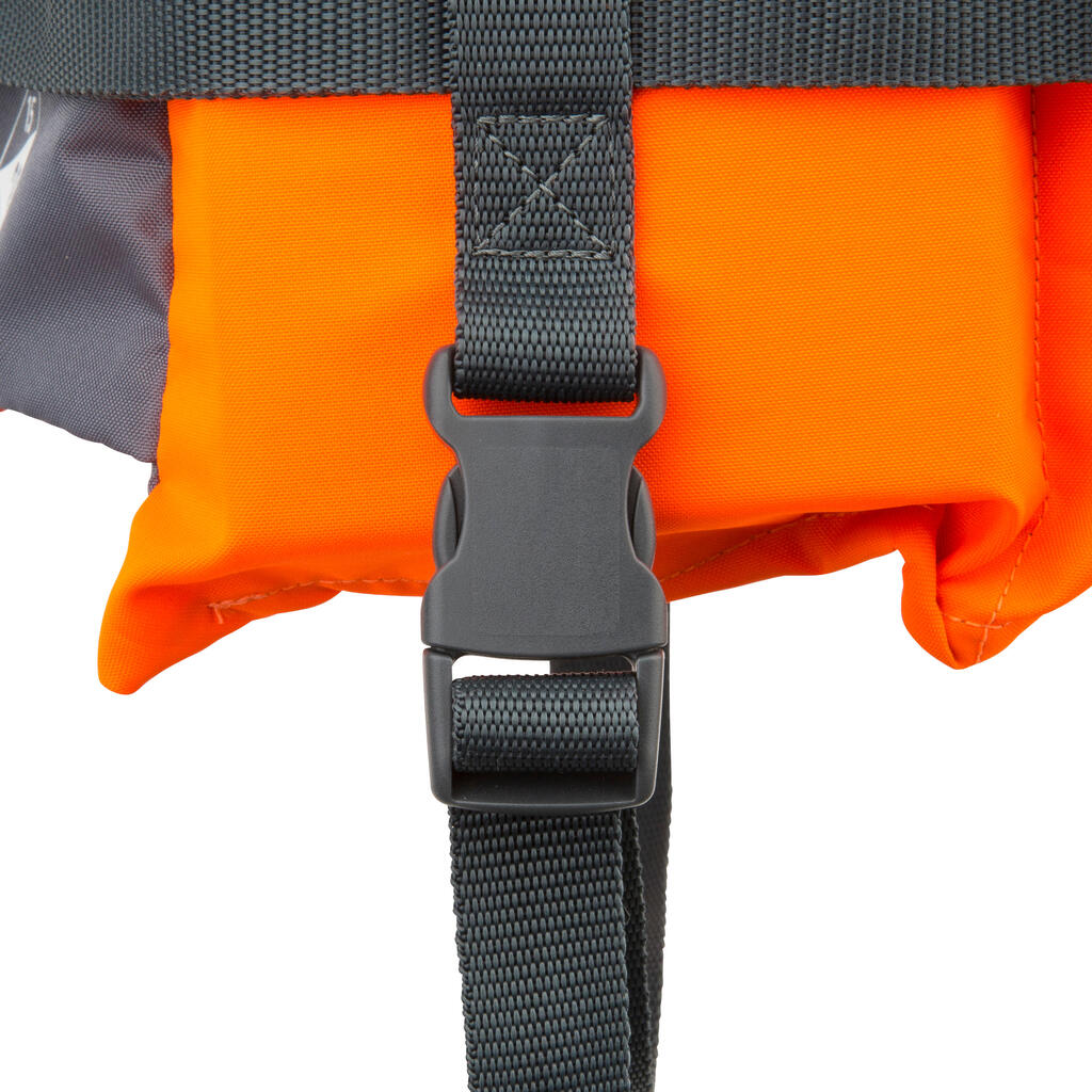 Kids foam life jacket boating 100N LJ EASY orange/grey