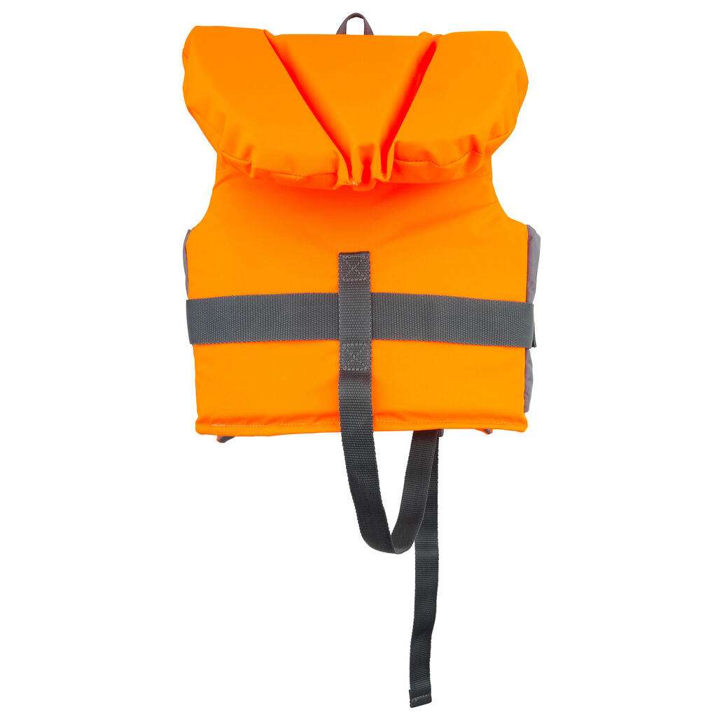 Kids foam life jacket boating 100N LJ EASY orange/grey