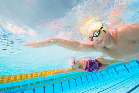 500 SPIRIT Swimming Goggles, Size L - Black, Grey, Mirror Lenses