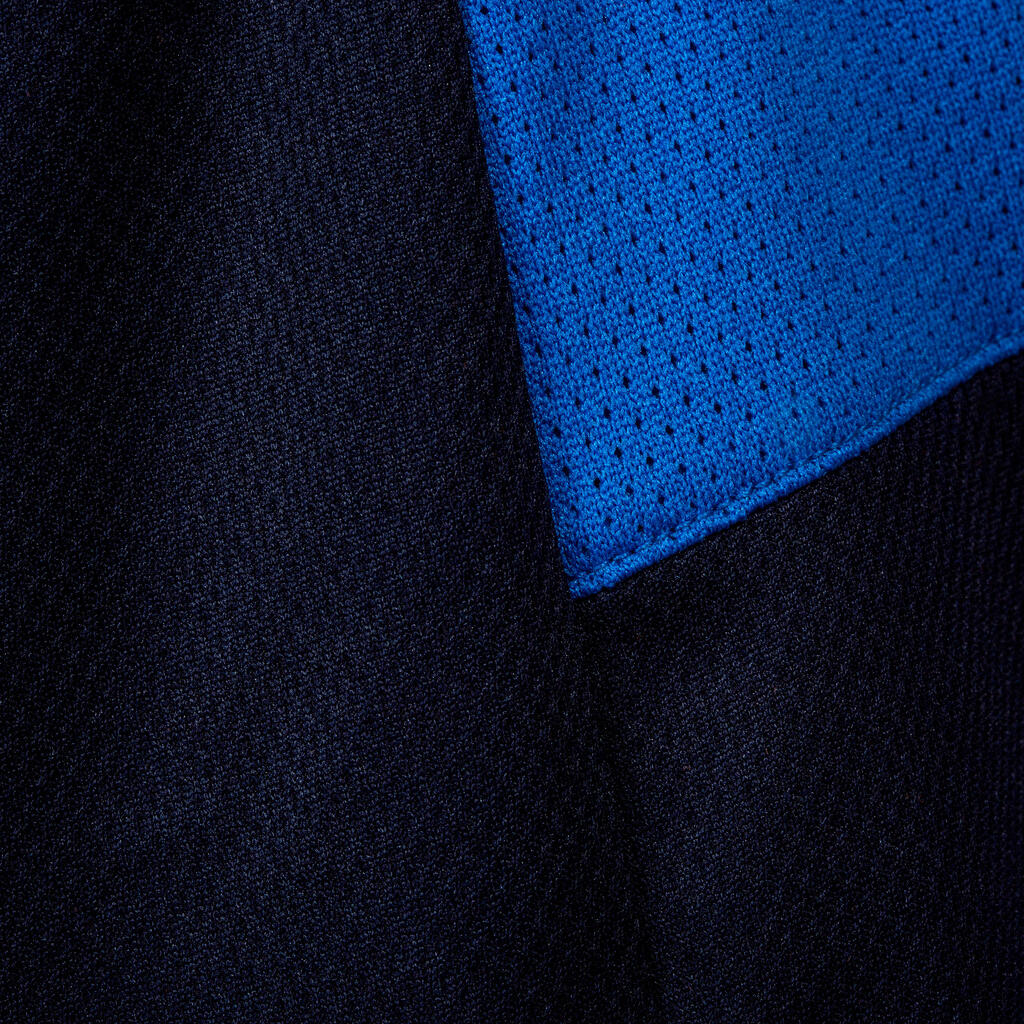 Basketballshorts B500 Jungen/Mädchen Fortgeschrittene dunkelblau/gelb
