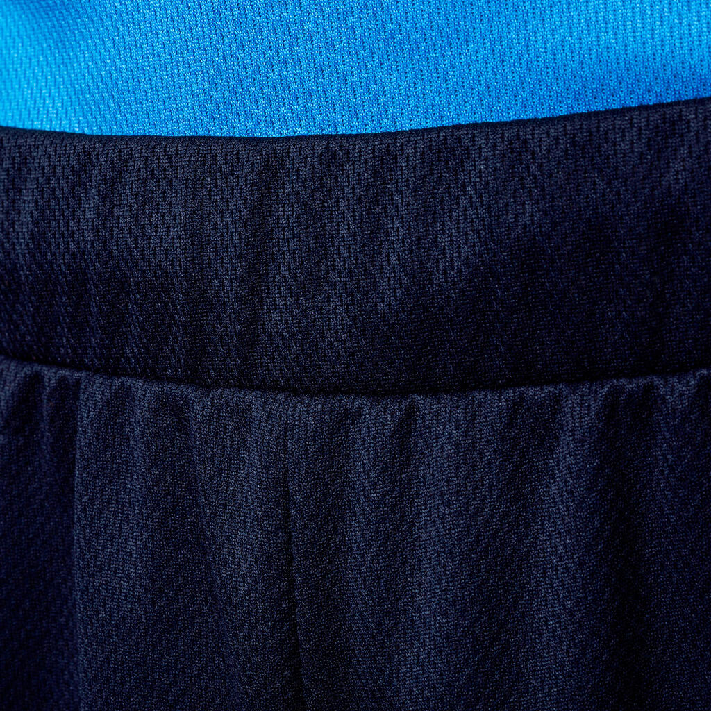 Basketballshorts B500 Jungen/Mädchen Fortgeschrittene dunkelblau/gelb