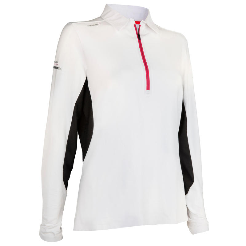 Women's long-sleeved Race Sailing Polo Shirt White - Decathlon