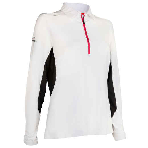 
      Women's long-sleeved Race Sailing Polo Shirt White
  