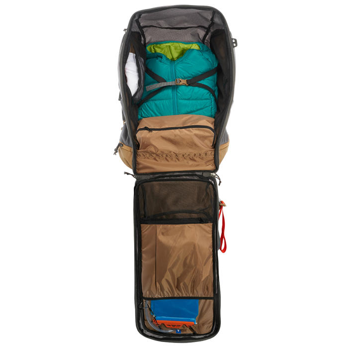 BackpackingRucksack Travel 500 abschließbar 70 Liter Damen grau Forclaz DECATHLON