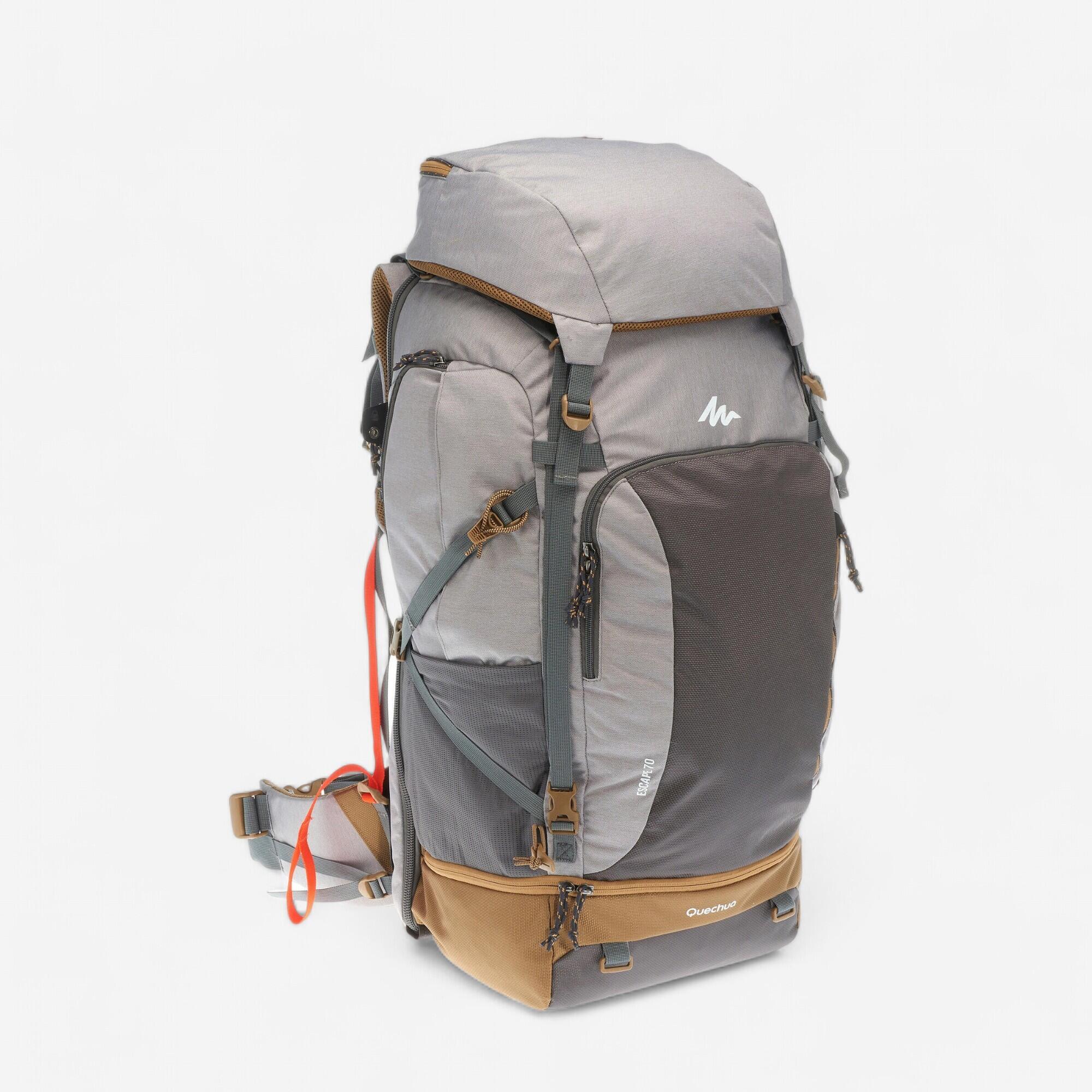 Forclaz Afsluitbare Trekrugzak Voor Dames Travel 500 70 Liter Grijs forclaz kopen in de aanbieding