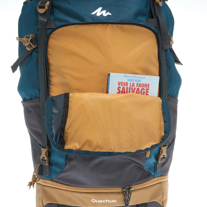 BackpackingRucksack Travel 500 abschließbar 70 Liter Herren blau Forclaz DECATHLON