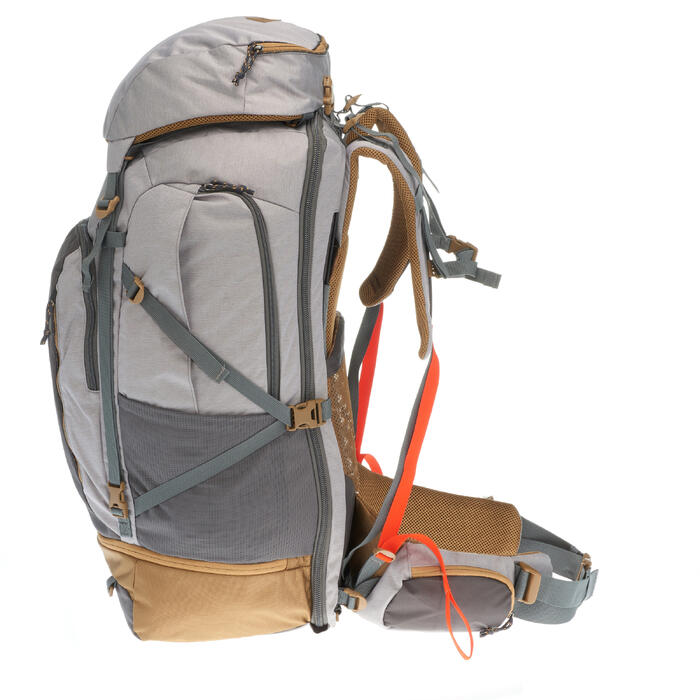 BackpackingRucksack Travel 500 abschließbar 70 Liter Damen grau Forclaz DECATHLON