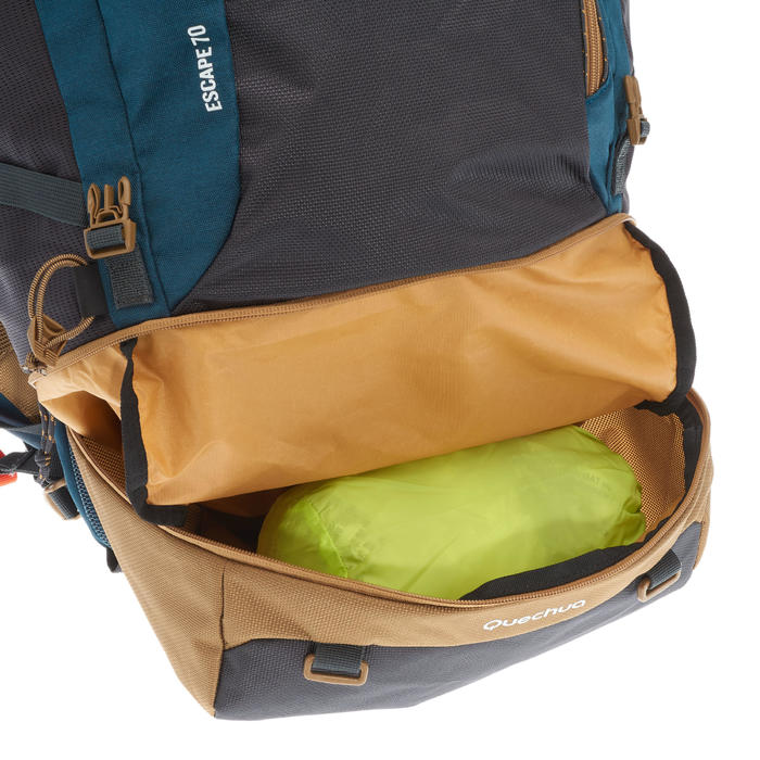 Backpacking Rucksack Travel 500 70 Liter abschließbar Herren blau Forclaz DECATHLON