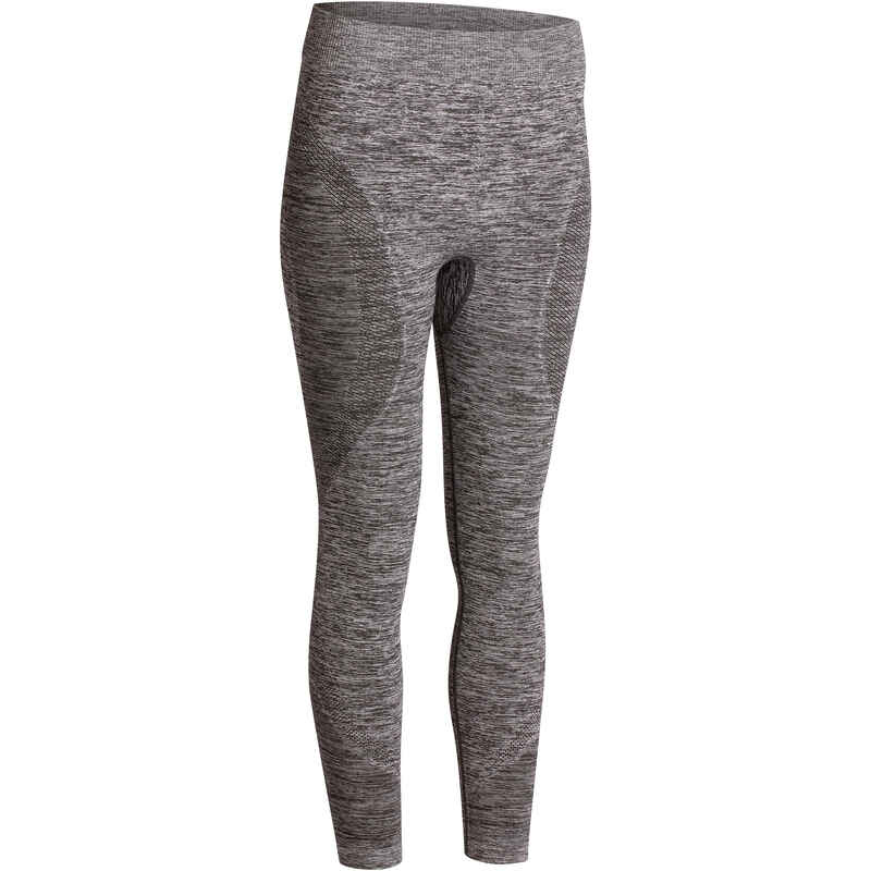 Seamless 7/8 Yoga Leggings - Mottled Grey