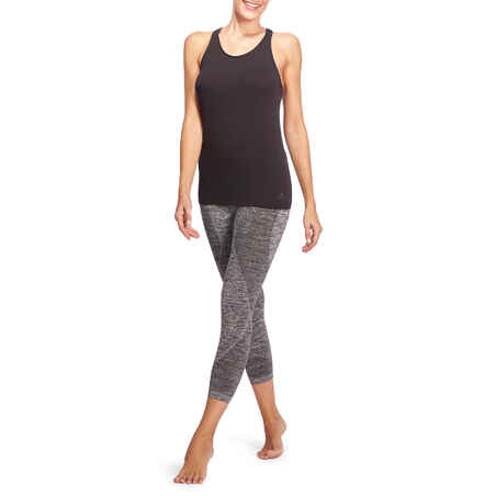 Seamless 7/8 Yoga Leggings - Mottled Grey