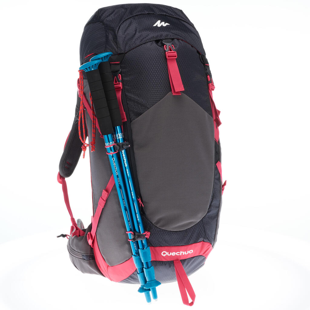 Dámsky horský turistický batoh MH500 30 l čierno-ružový