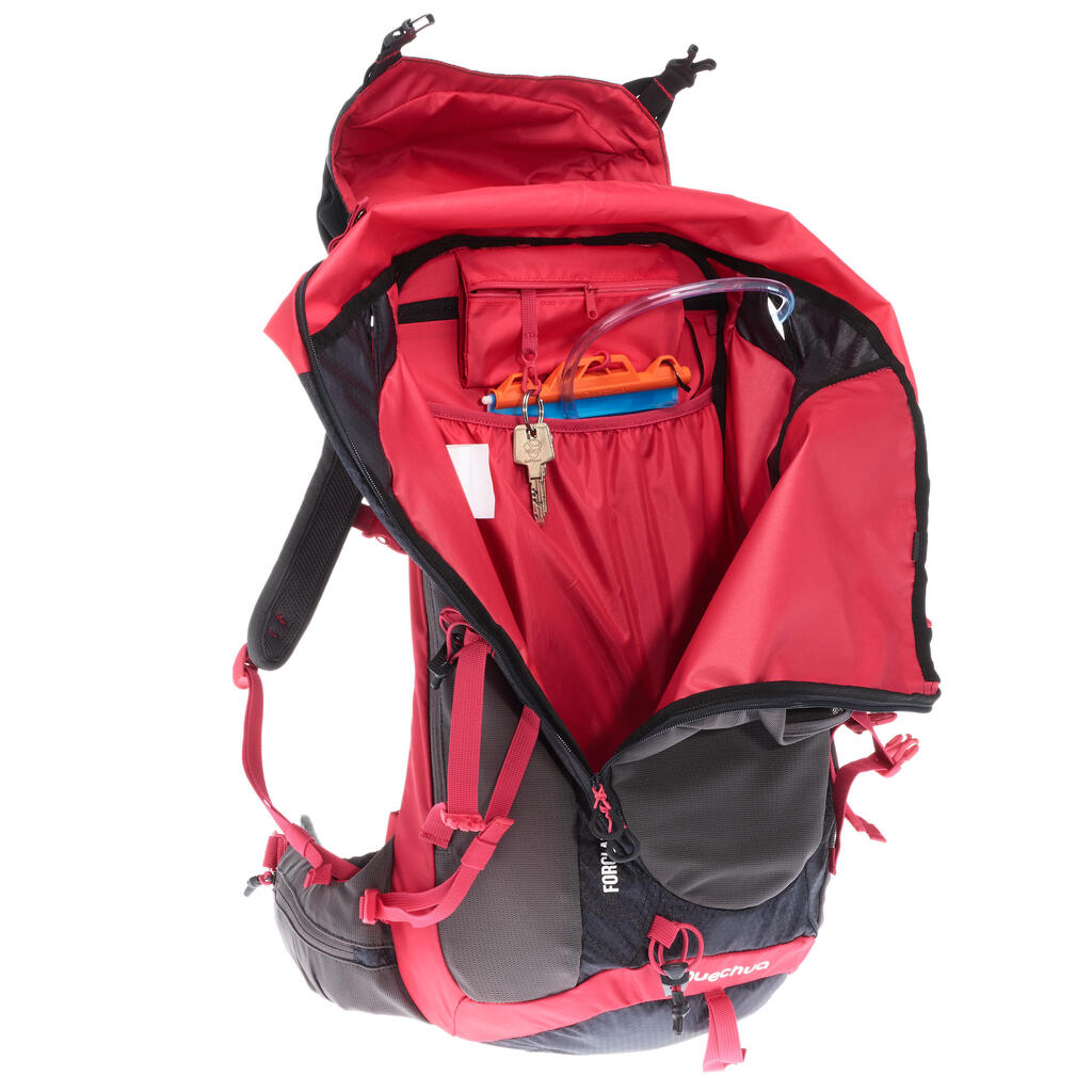 Dámsky horský turistický batoh MH500 30 l čierno-ružový