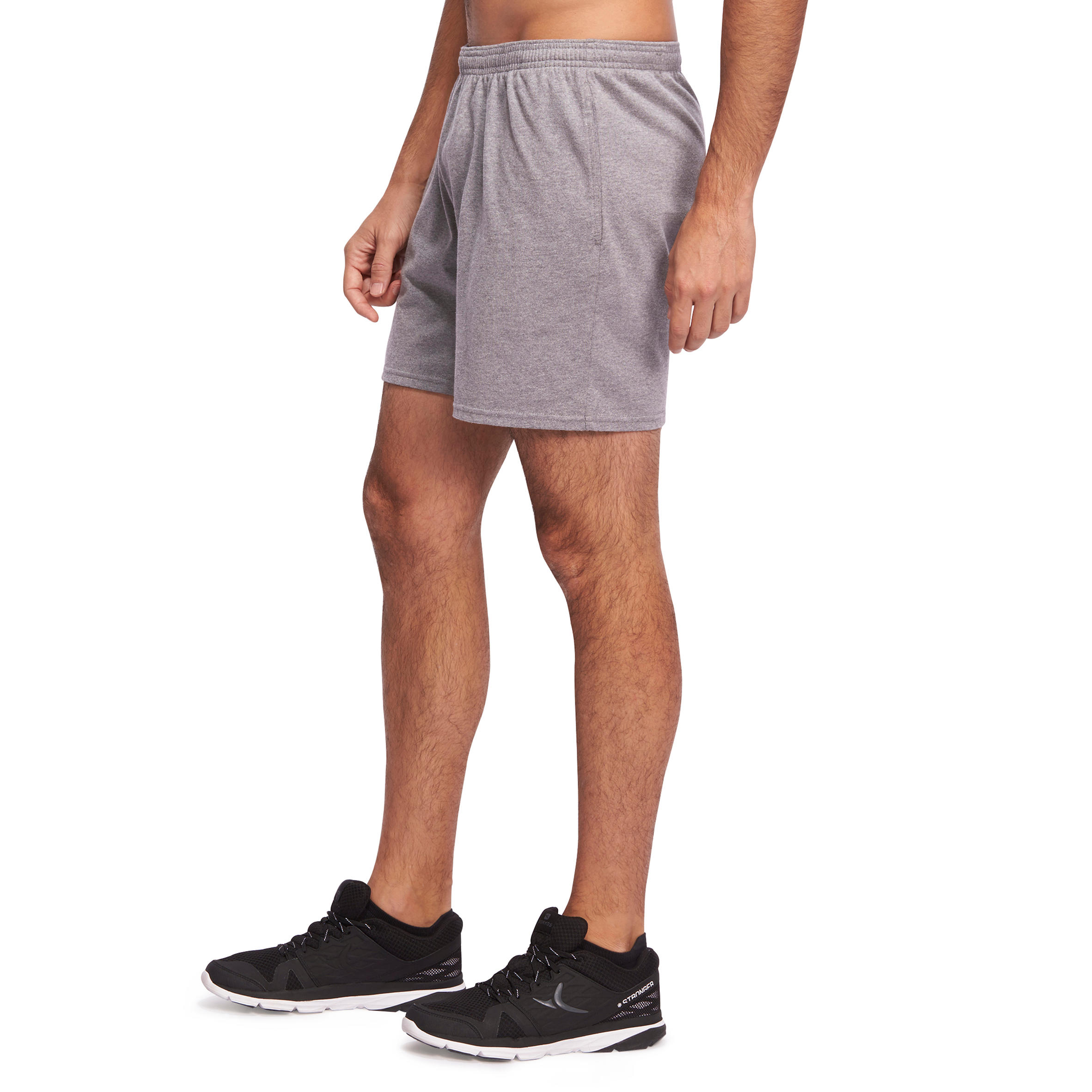 100 Mid-Thigh Regular-Fit Stretching Shorts - Light Grey 4/9