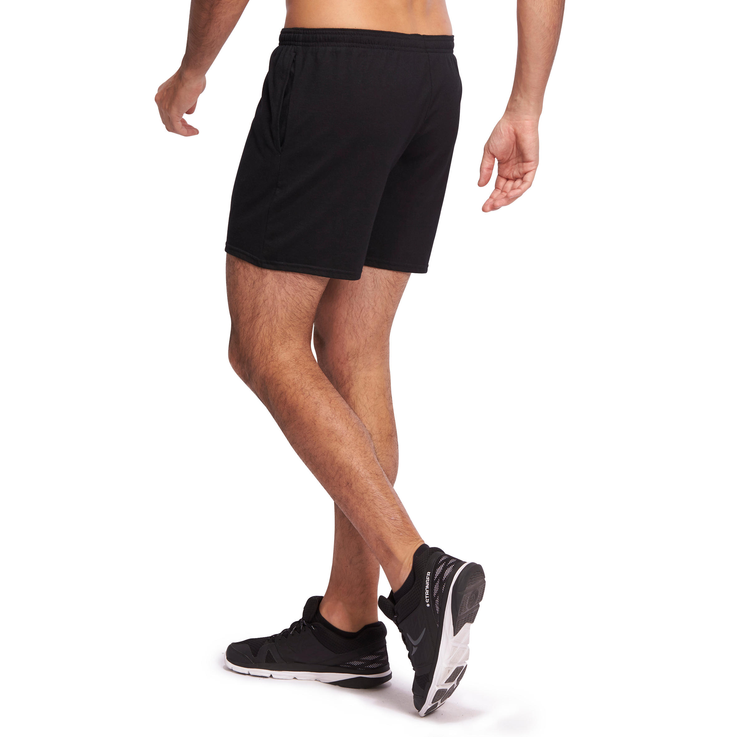 100 Mid-Thigh Gym Stretching Shorts - Black 3/9