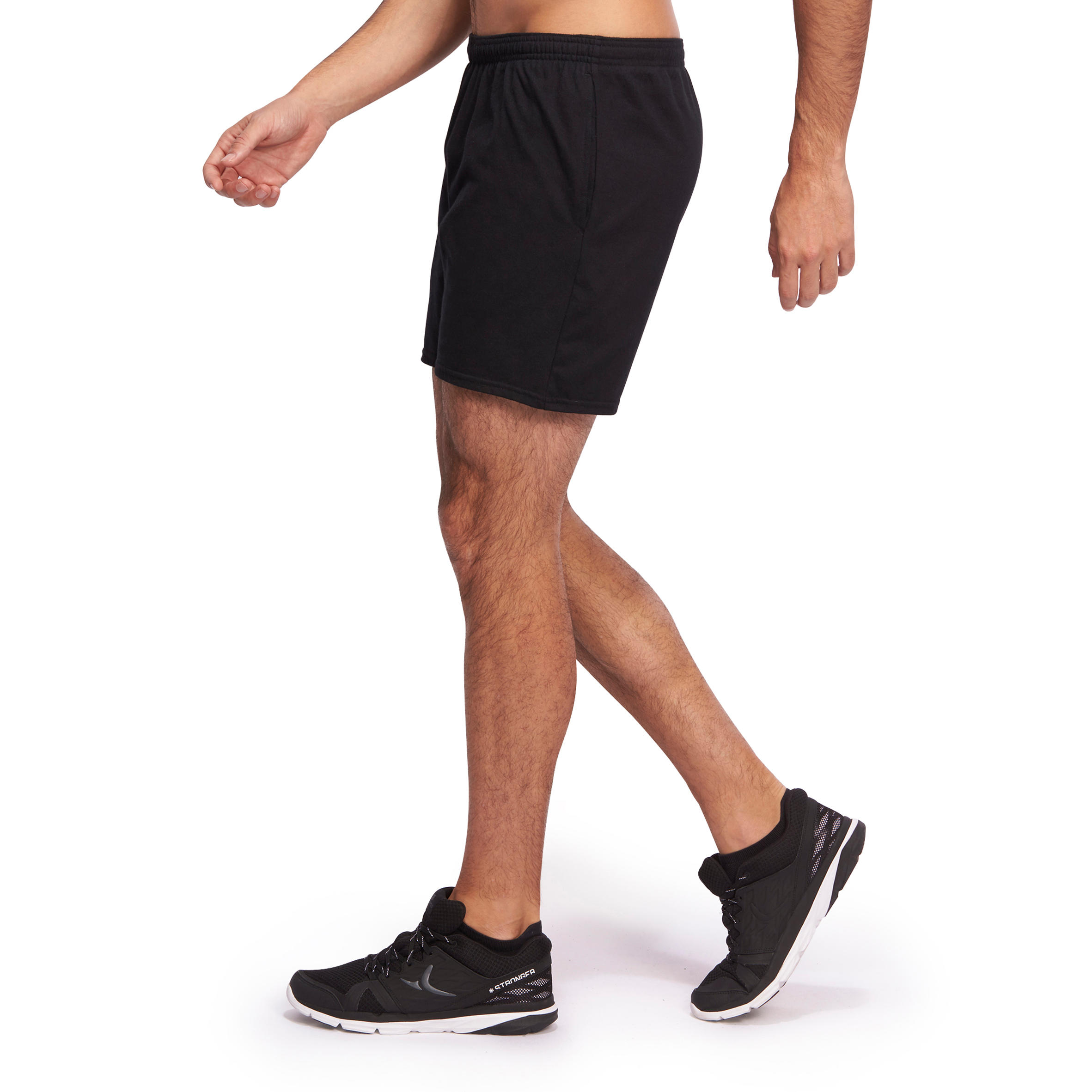 100 Mid-Thigh Gym Stretching Shorts - Black 4/9