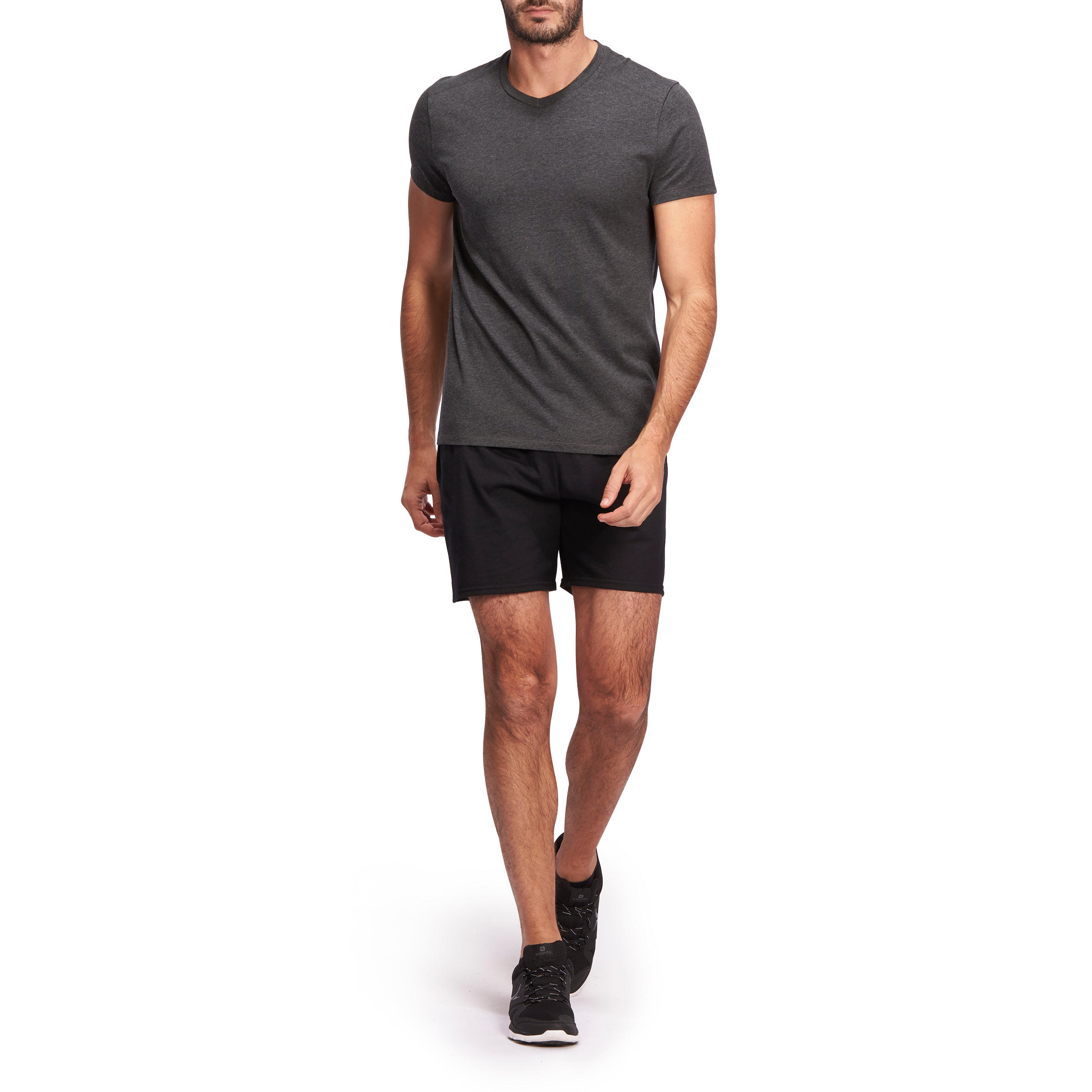 100 Mid-Thigh Gym Stretching Shorts - Black 9/9