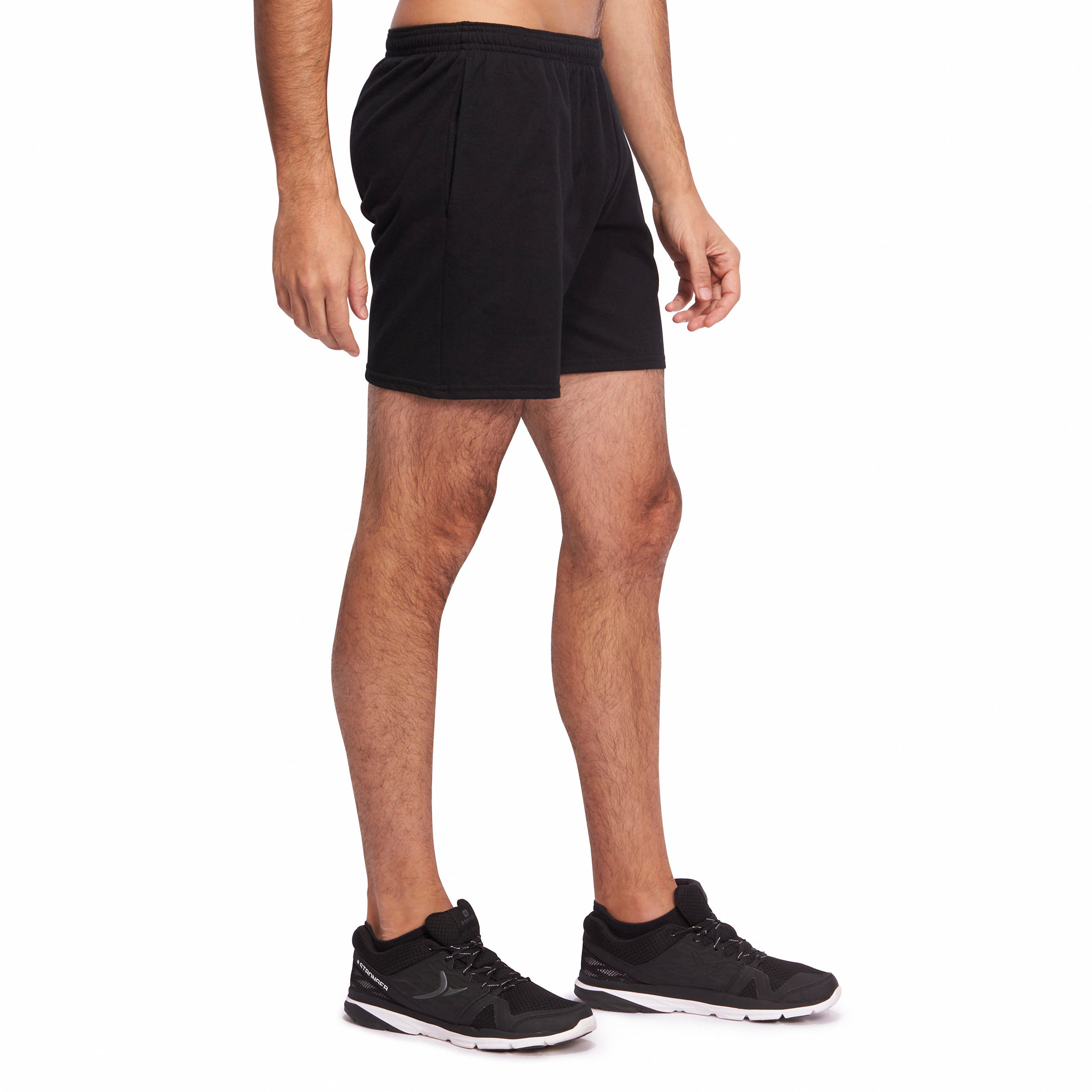 100 Mid-Thigh Gym Stretching Shorts - Black 2/9