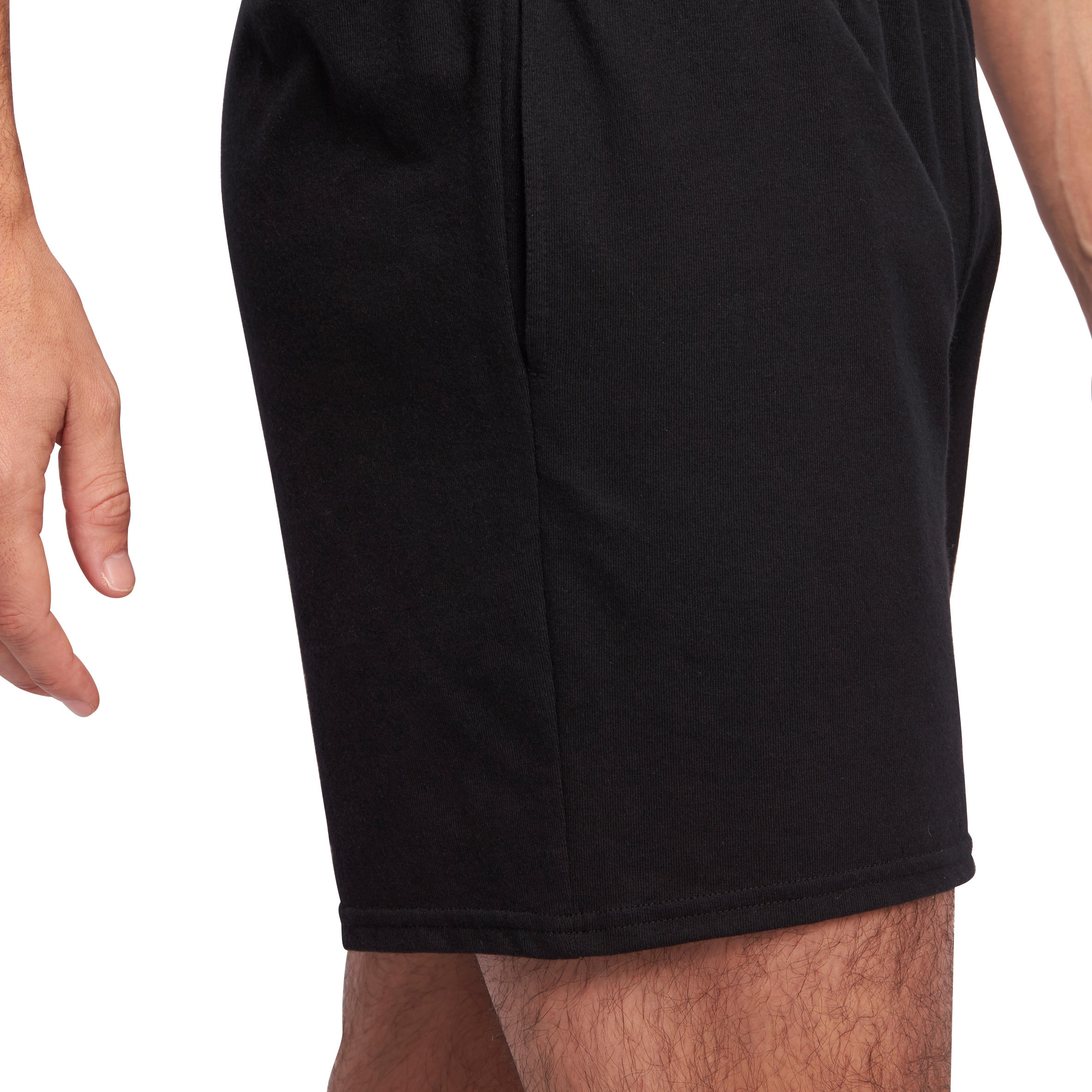 100 Mid-Thigh Gym Stretching Shorts - Black 8/9