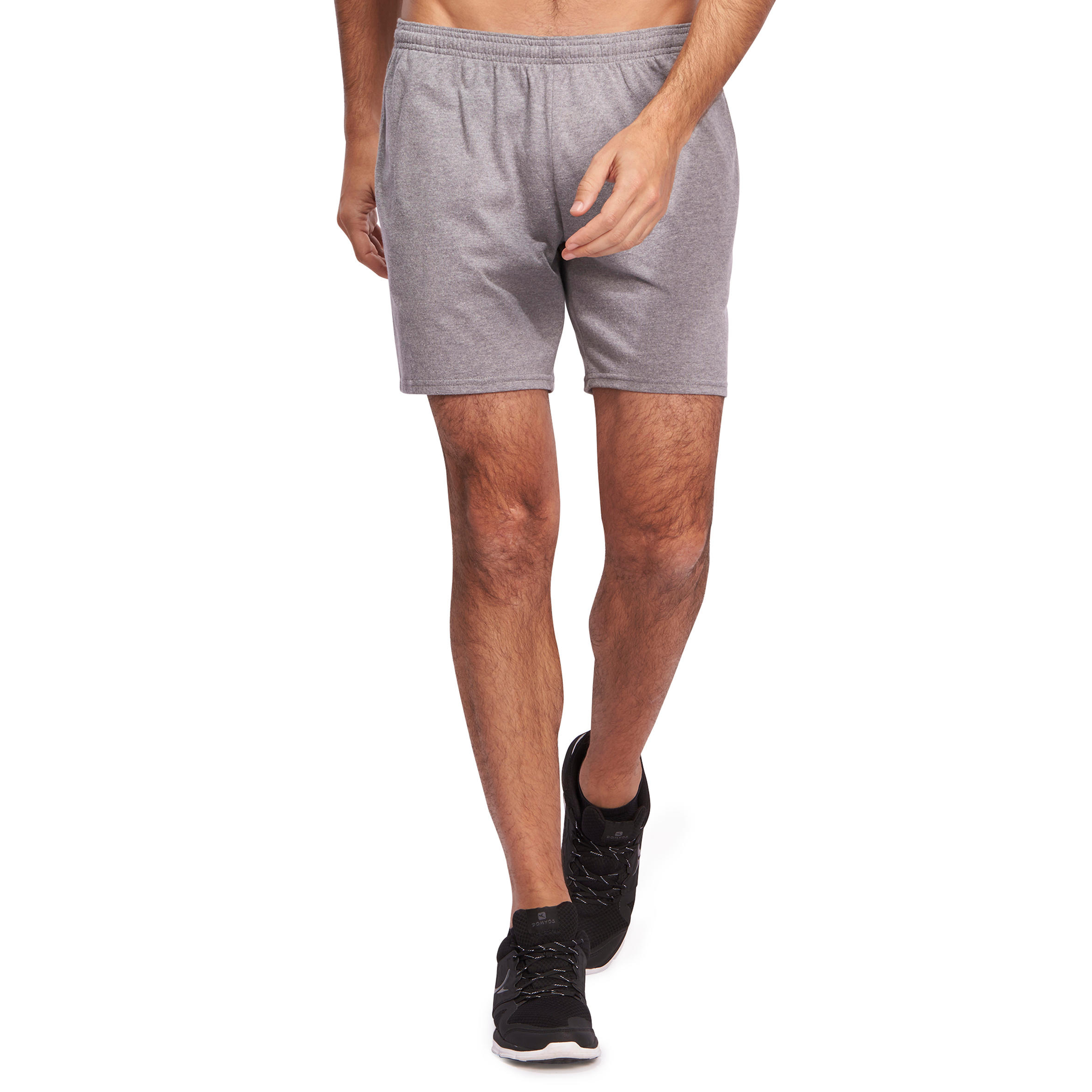 100 Mid-Thigh Regular-Fit Stretching Shorts - Light Grey 1/9