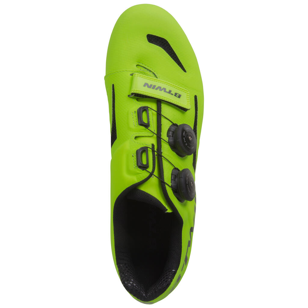Fahrradschuhe 900 Aerofit Carbon neongelb