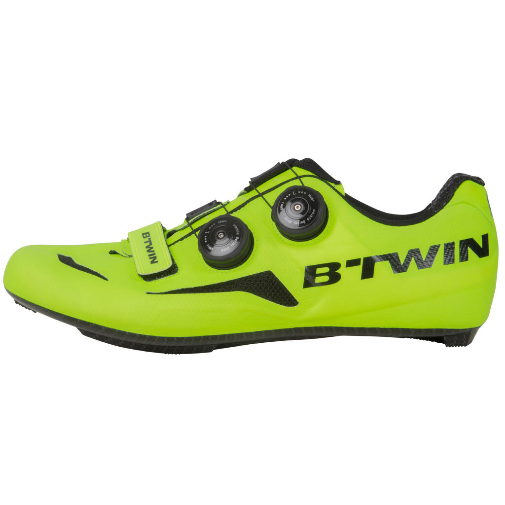 Fahrradschuhe 900 Aerofit Carbon neongelb