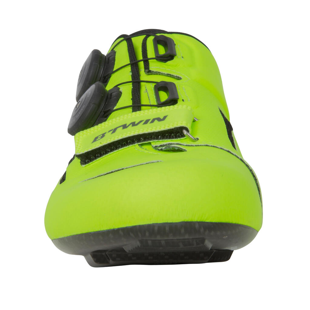 Fahrradschuhe 900 Aerofit Carbon neongelb
