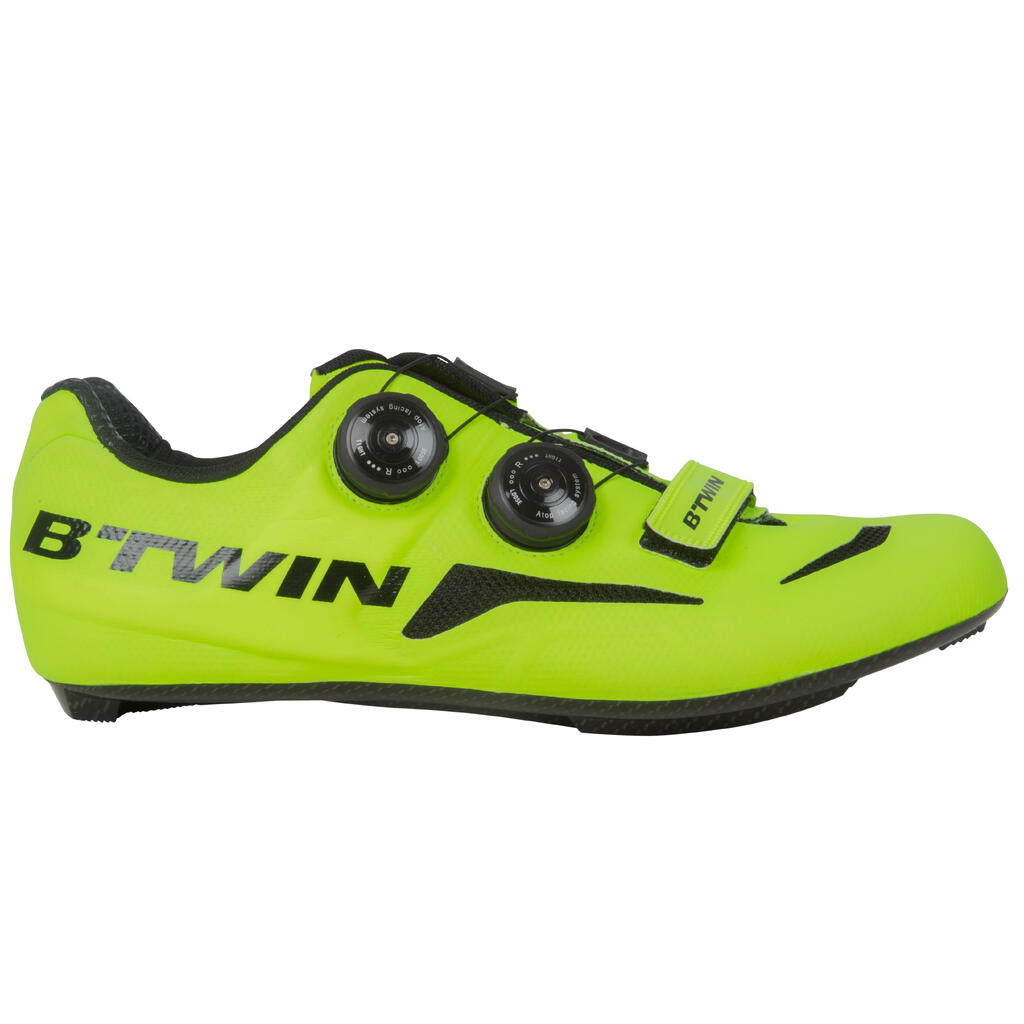 Fahrradschuhe 900 Aerofit Carbon neongelb