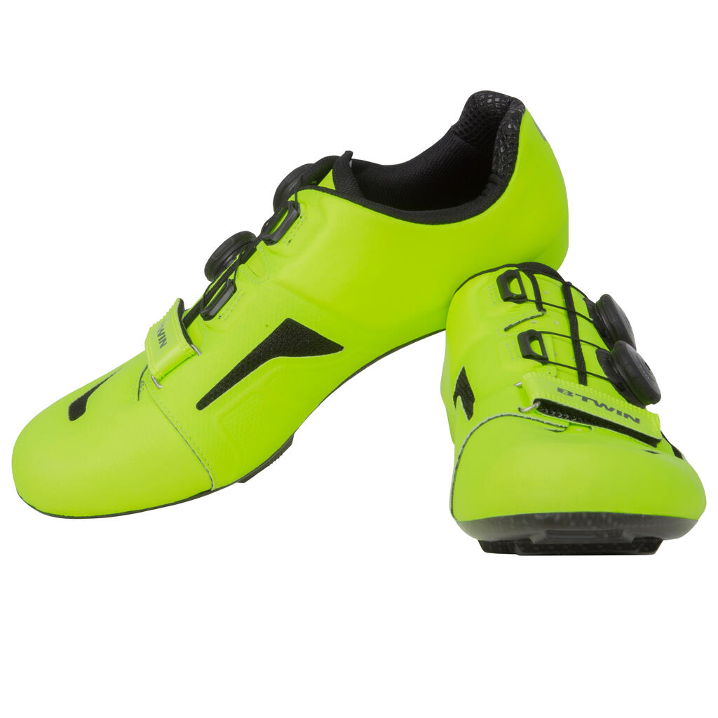 Fahrradschuhe 900 Aerofit Carbon neongelb